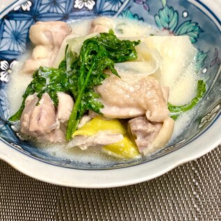 体ぽかぽか♪かぶと鶏肉の豆乳クリーム煮